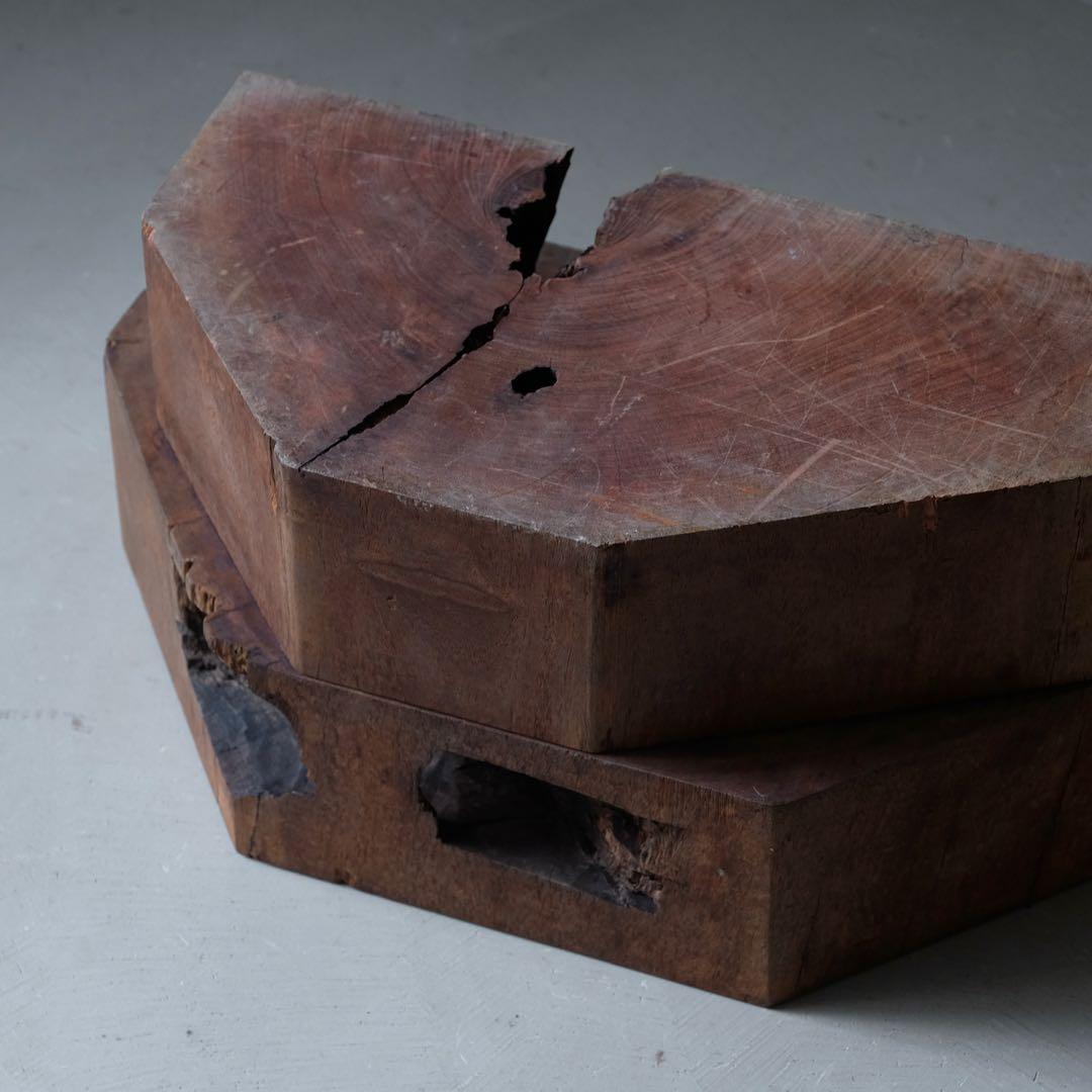 欅材 古い花台　展示台 座卓 サイドテーブル ローテーブル 古家具 アンティーク
