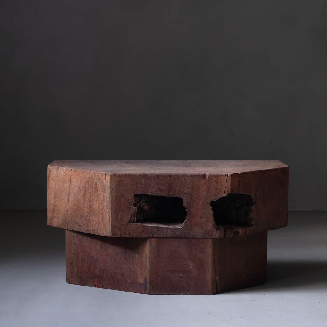 欅材 古い花台　展示台 座卓 サイドテーブル ローテーブル 古家具 アンティーク