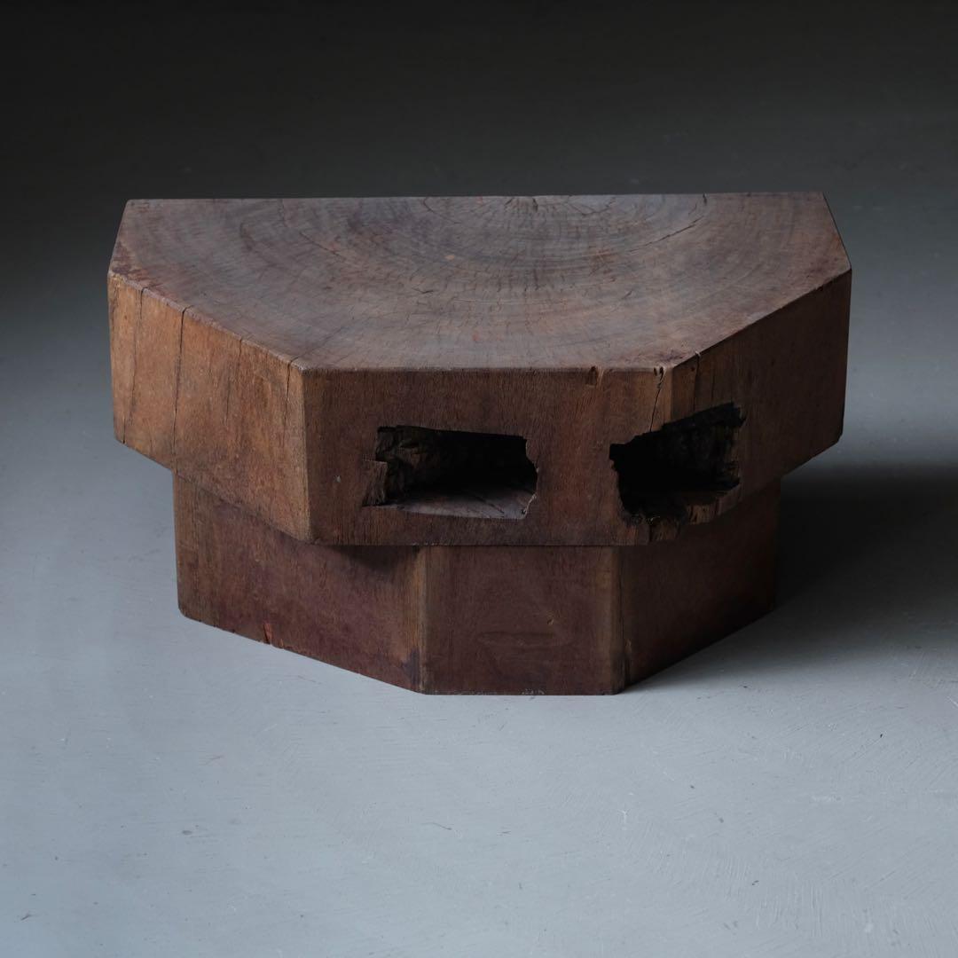 欅材 古い花台　展示台 座卓 サイドテーブル ローテーブル 古家具 アンティーク