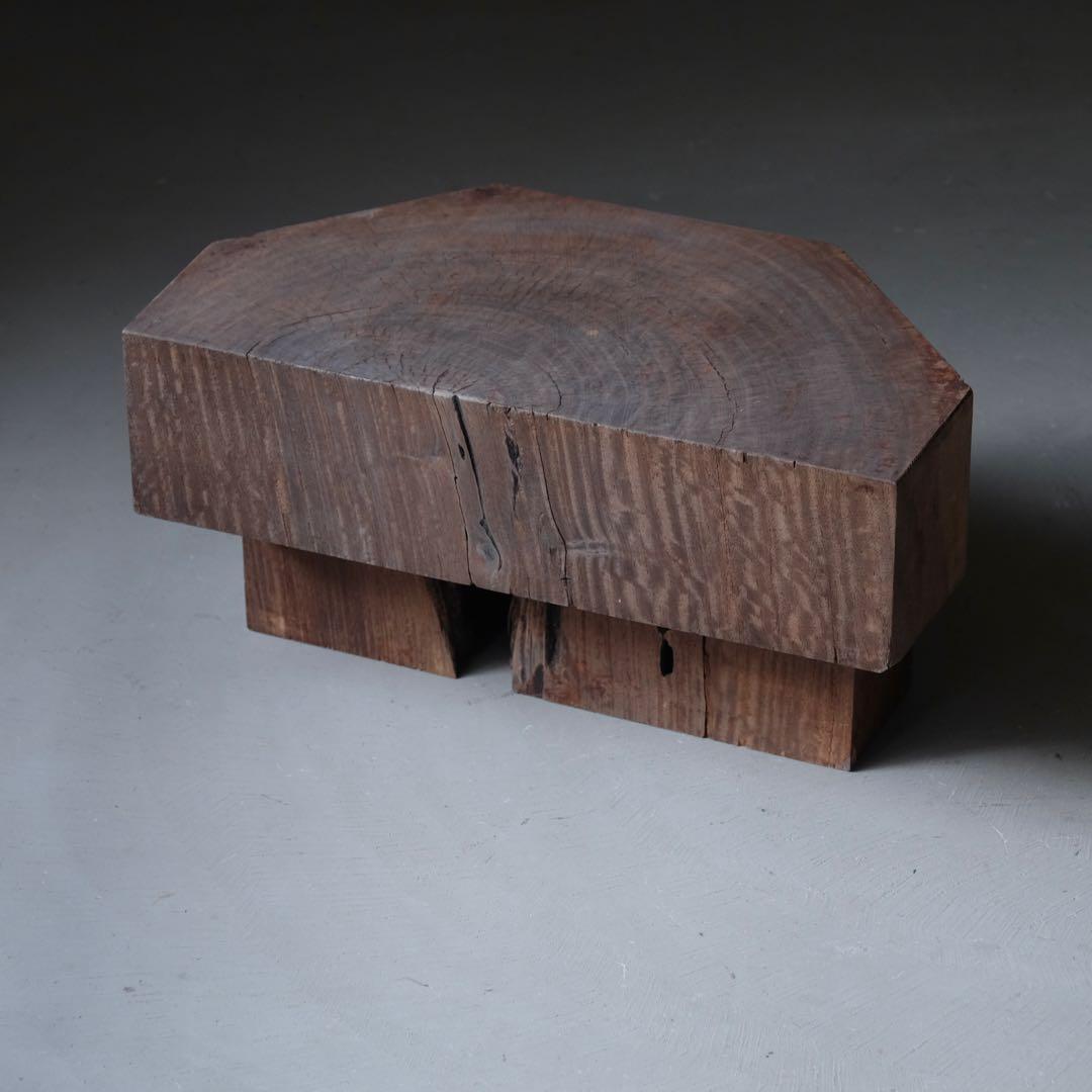 欅材 古い花台　展示台 座卓 サイドテーブル ローテーブル 古家具 アンティーク