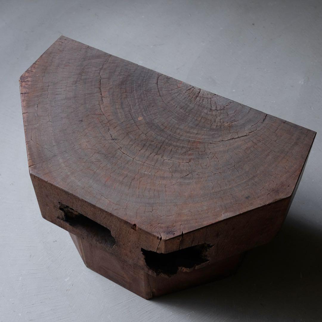 欅材 古い花台　展示台 座卓 サイドテーブル ローテーブル 古家具 アンティーク