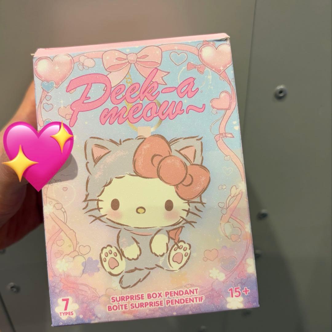 【海外限定品】Peek-a-meaw ポムポムプリン カード付 猫耳 マスコット