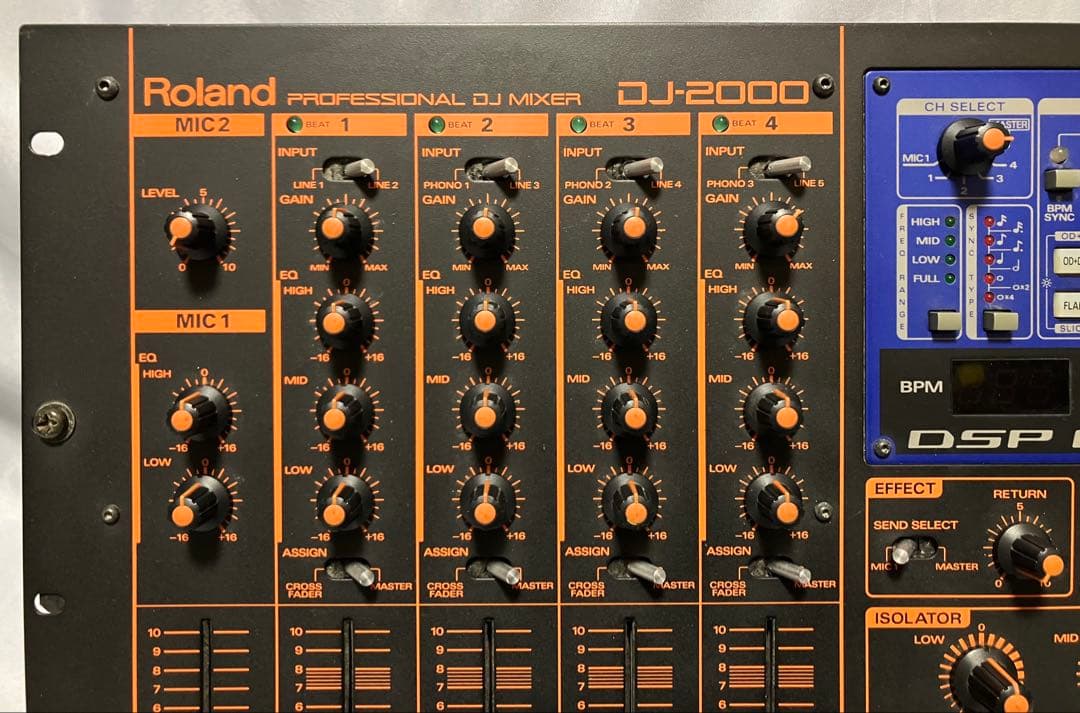 ジャンク Roland DJ-2000 4ch DJミキサー 通電確認済み