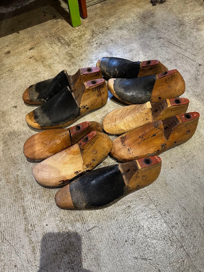 アンティーク 木製 靴 シューズ モールド 型 ビンテージ ディスプレイ