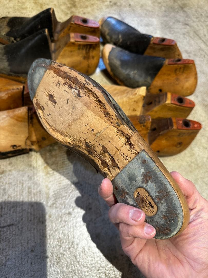 アンティーク 木製 靴 シューズ モールド 型 ビンテージ ディスプレイ