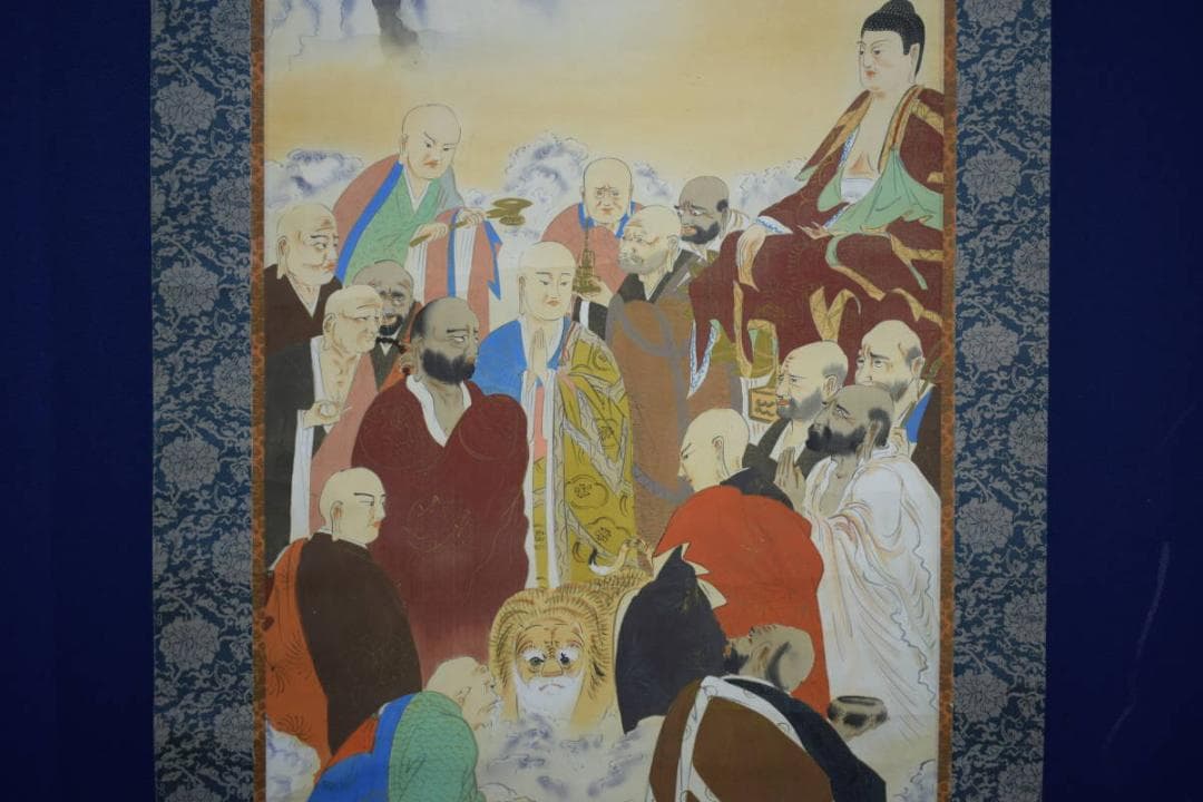 不詳/作者不詳/釈迦十六羅漢図/中国画/布袋屋掛軸HJ-490