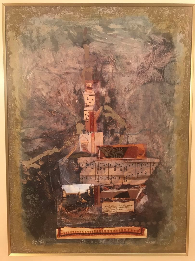 ニッサンインゲル「大聖堂」シルクスクリーン＋コラージュ　直筆サイン・作品証明書有