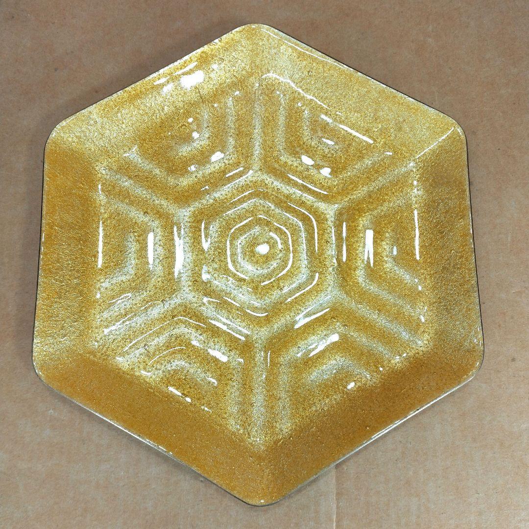 【本物保証】安藤七宝店謹製 七宝亀甲皿(金3枚,白銀3枚,6枚1組) 共箱 七寶