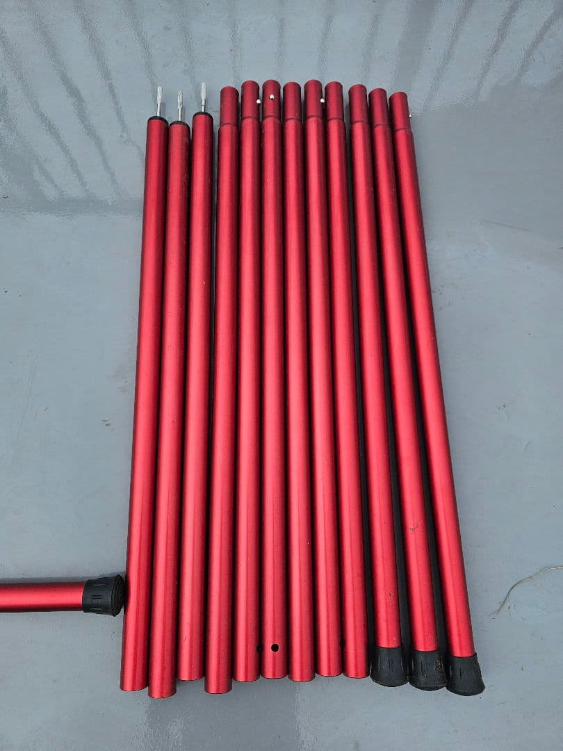 スノーピーク ウイングポールレッド 240cm 2本 280cm 3本