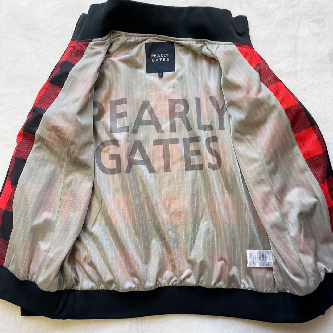 極美品　近年　パーリーゲイツ　蓄熱裏地　スニード　ジャケット　チェック　レッド