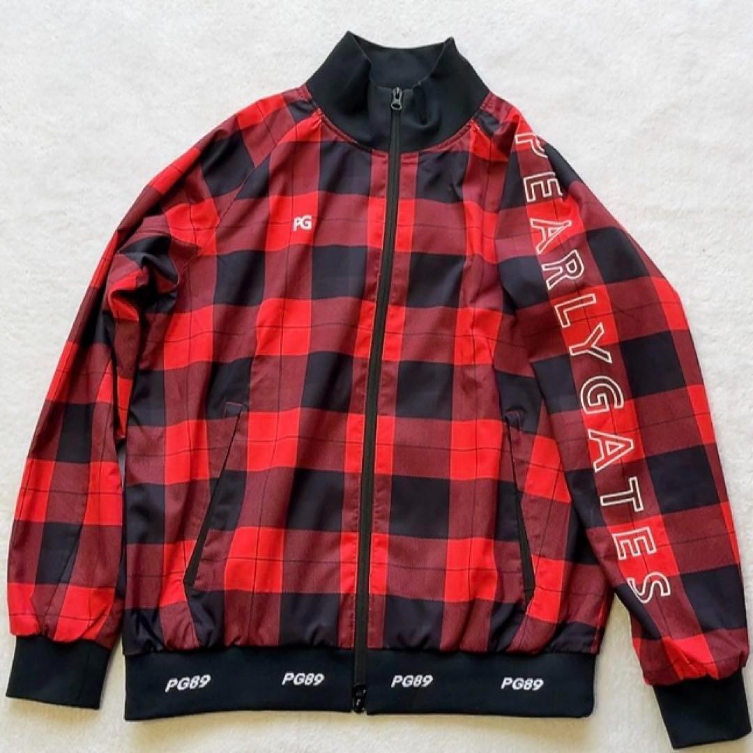 極美品　近年　パーリーゲイツ　蓄熱裏地　スニード　ジャケット　チェック　レッド