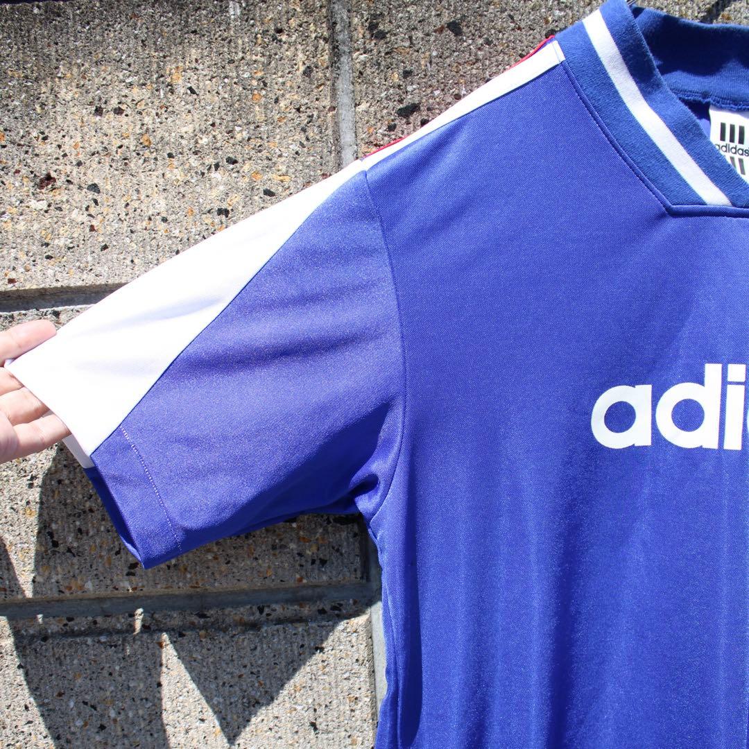 90's adidas 三つ葉ロゴ入りトリコロール 古着オールドウェア　デサント