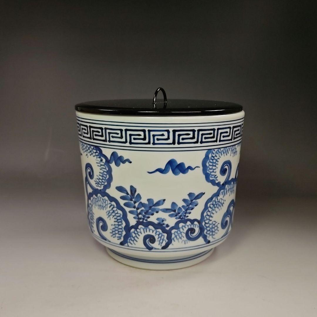 イ517 水指『平安　富田静山造』『染付　雲堂水指　共箱』茶道具