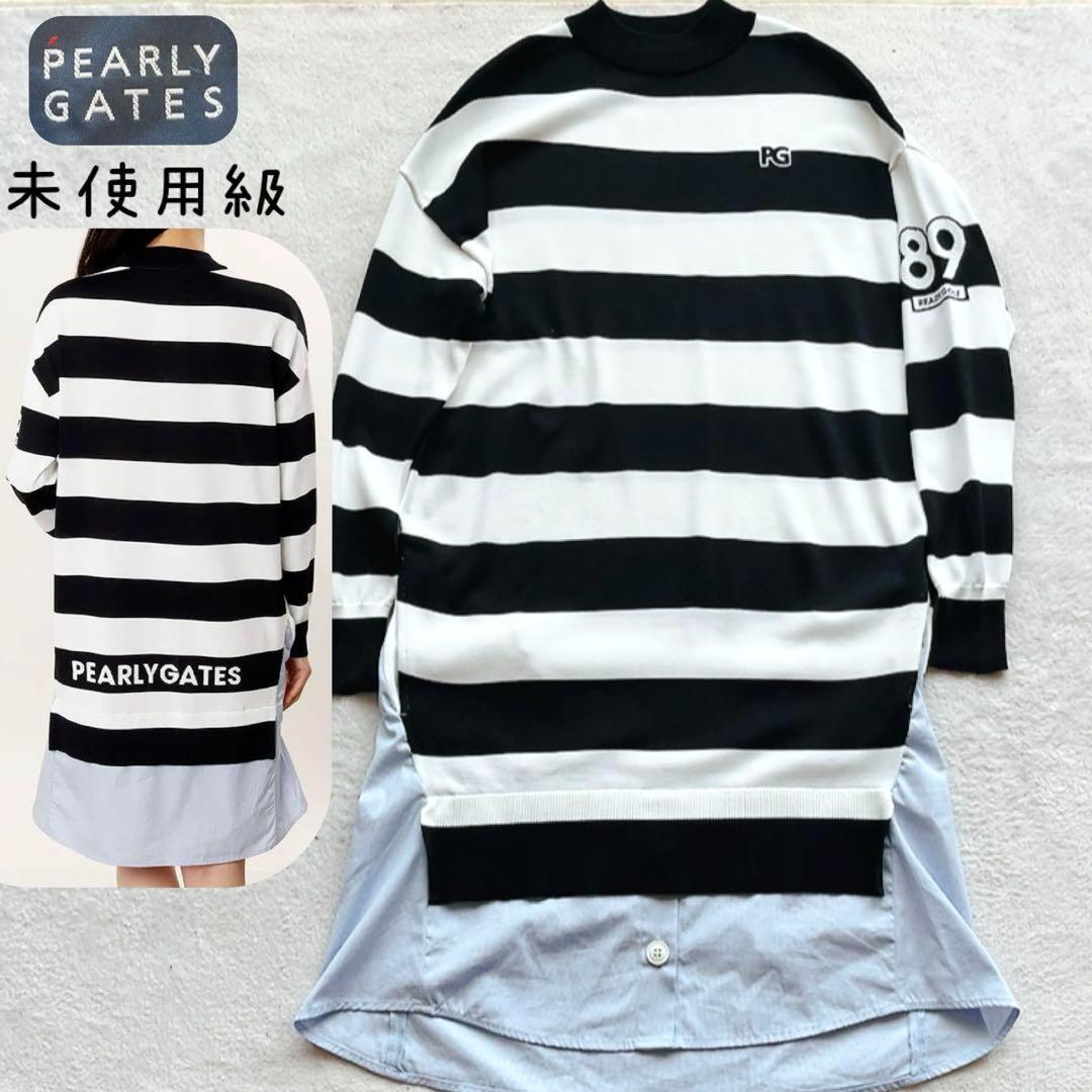 極美品　パーリーゲイツ　近年モデル　ワンピース　ボーダー　シャツ　モックネック