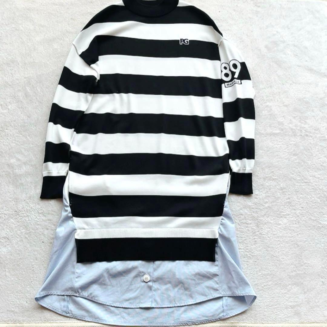 極美品　パーリーゲイツ　近年モデル　ワンピース　ボーダー　シャツ　モックネック
