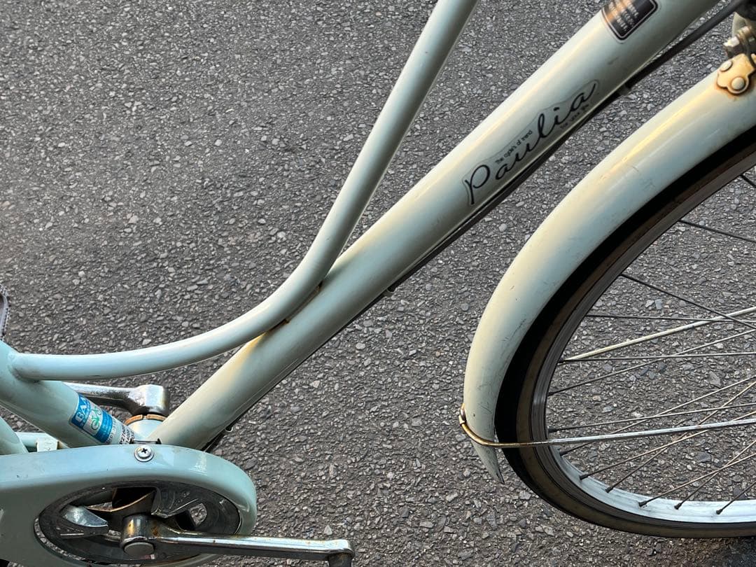 T*a様 中古LEDオートライト6段変速自転車★27インチ★大型カゴ★ミント※配