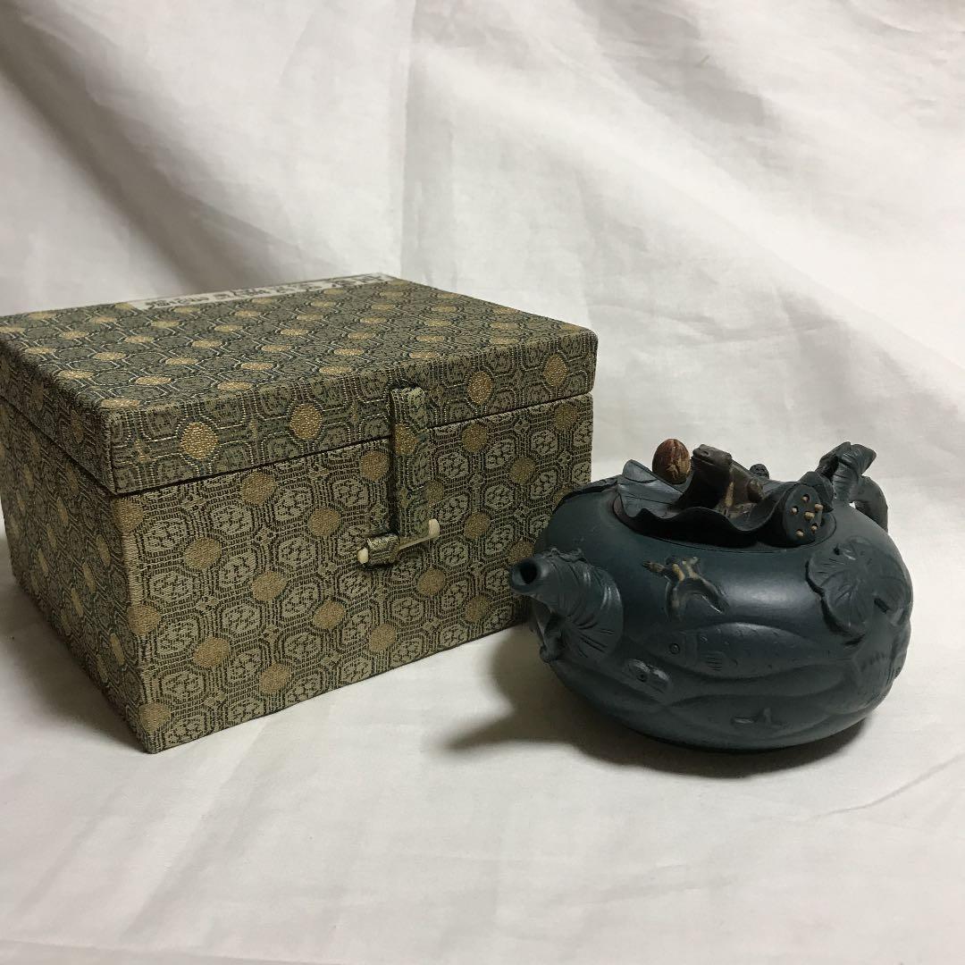 宜興緑泥蓮形急須