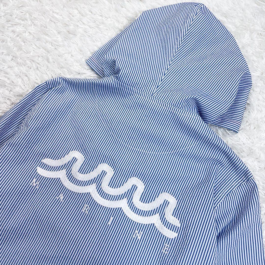 【極美品✨現行】ムータマリン シアサッカー パーカー ロゴプリント ゴルフウェア