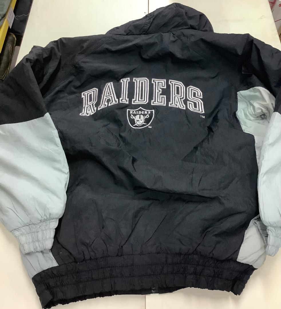 新品　80s 90s RAIDERS ウォームアップジャケット 黒/灰色