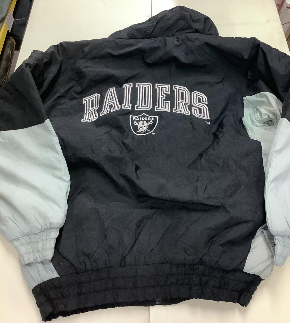 新品　80s 90s RAIDERS ウォームアップジャケット 黒/灰色