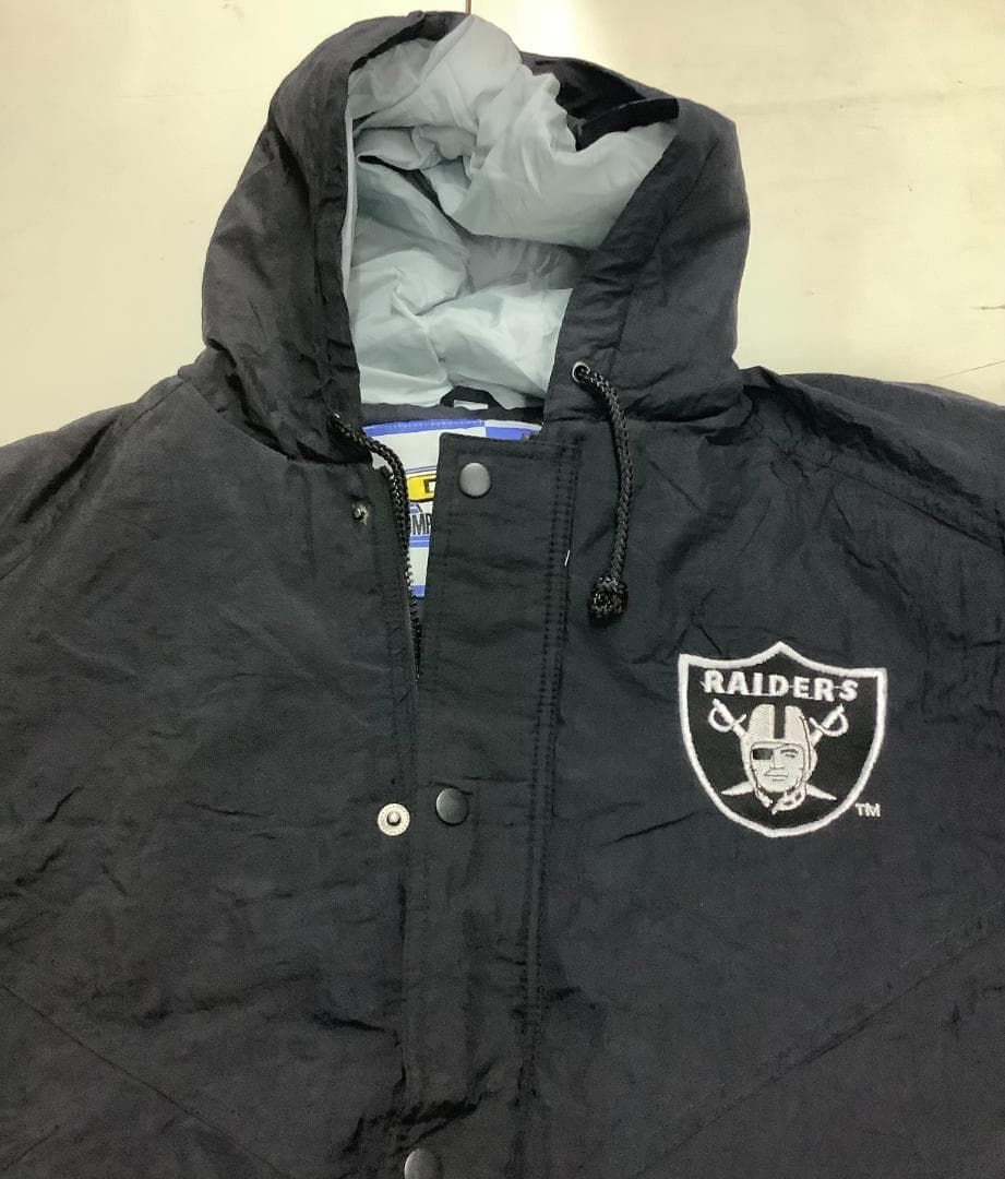 新品　80s 90s RAIDERS ウォームアップジャケット 黒/灰色