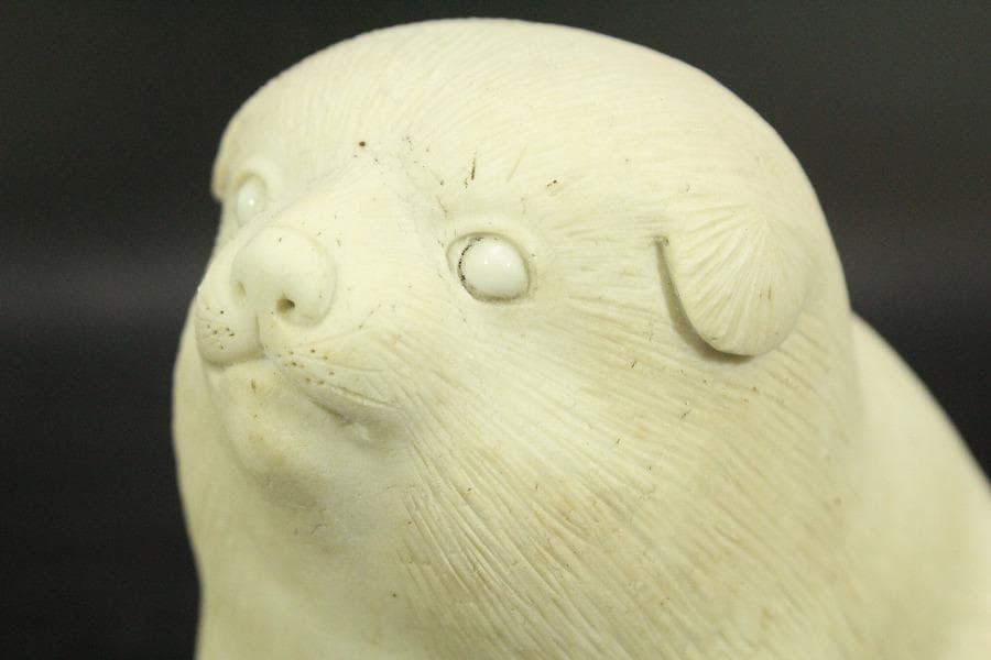 陶製 可愛い犬 置物(ZE660)