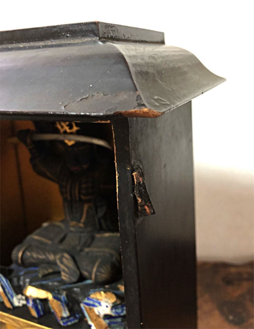 仏教美術 隠れキリシタン 彩色 妙見菩薩像木彫色 仏像 厨子