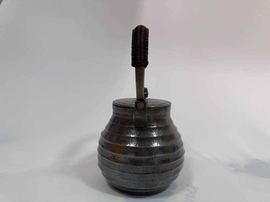 純銀製 芋頭紋 湯沸 銀瓶 煎茶道具 重さ679ｇ