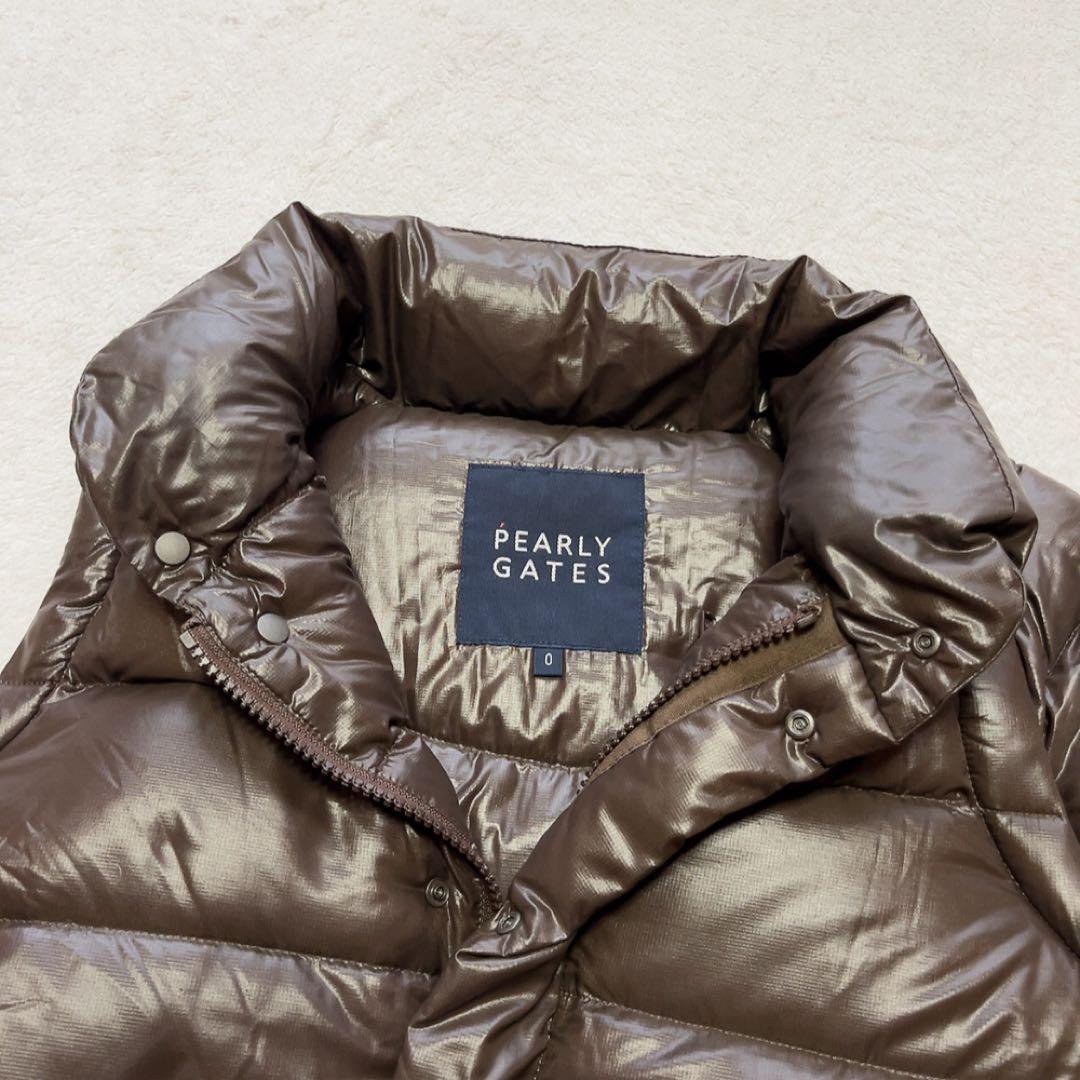 極美品　パーリーゲイツ 2way　ダウン　ジャケット　ベスト　軽量　ブラウン