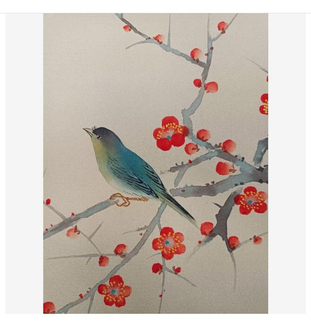 ☘幸運の綺麗な青い鳥☘ 掛け軸 絵 花鳥風月 日本 美術