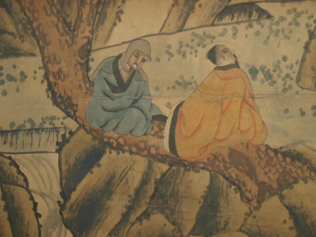 中国古美術　中国清時代の人物図　肉筆絵　激安骨董品 BD298A13-2