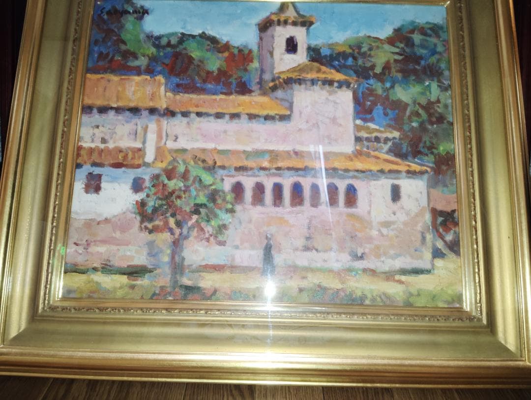 本日大特価‼️美品絵画油絵 人気画家青山誠一風景画北スペインロマネスクの僧院