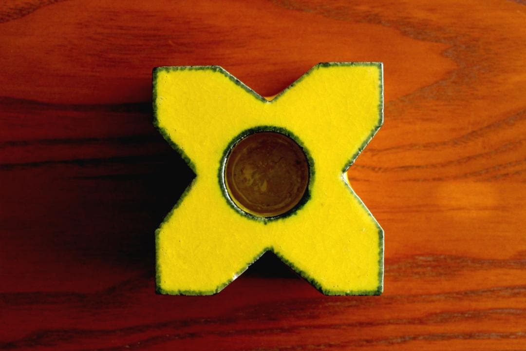 Lisa Larson リサラーソン キャンドルスタンド 黄色