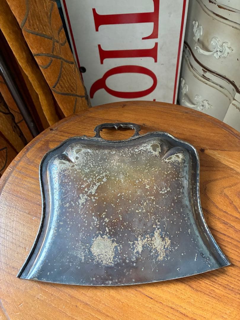 フランス　アンティーク 美しい　ダストパン シルバー　ちりとり　チリトリ　レア