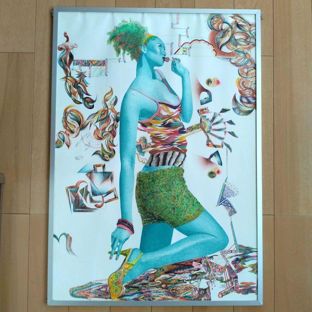 ♪絵画　カラフル　アート　ハンドメイド　オリジナル　ペン画　抽象画