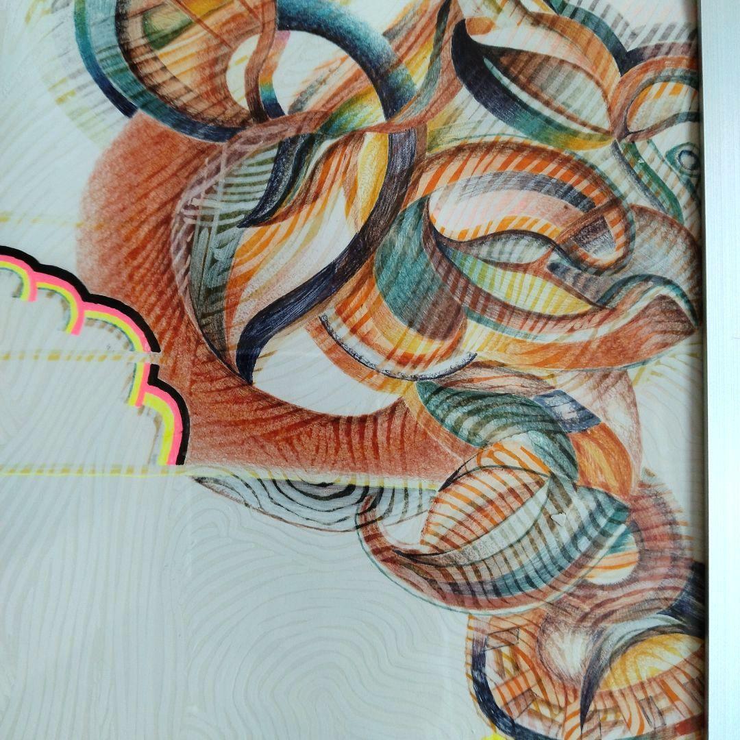 ♪絵画　カラフル　アート　ハンドメイド　オリジナル　ペン画　抽象画