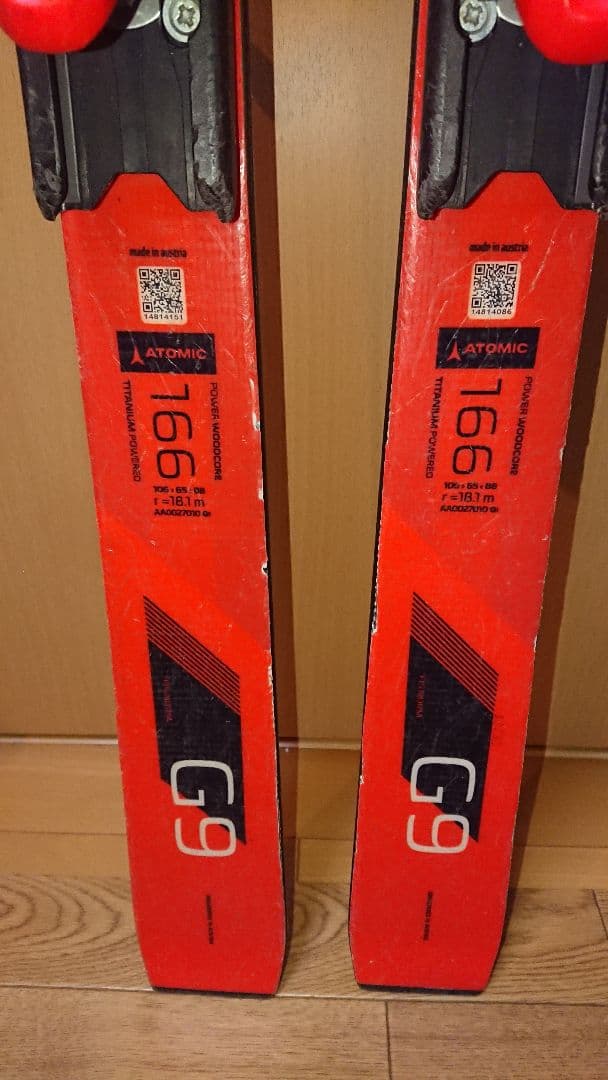ATOMIC G9 166㎝ 簡単調整ビン265〜360㎜ スキー板 アトミック