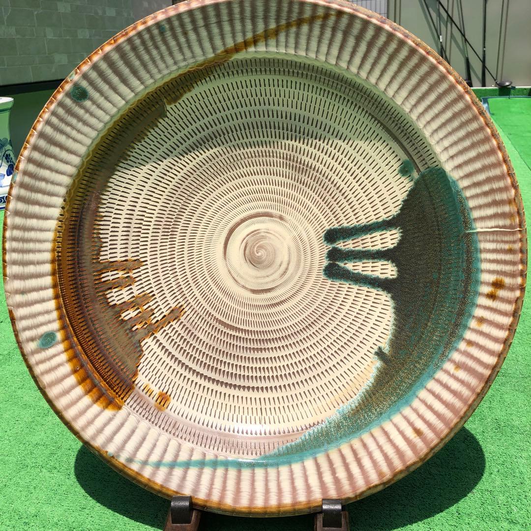 小石原焼　特大皿　陶芸　骨董品