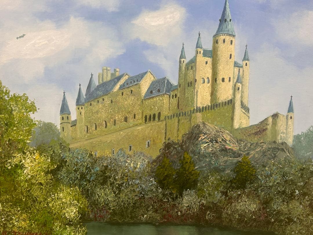 塚田国次　コカ城　油彩画 フレーム付き　送料込み1202