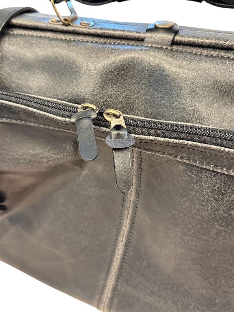 レトロアウトポケットダレスボストン本革付属　鞄の聖地兵庫県豊岡市製トラベルバッグ