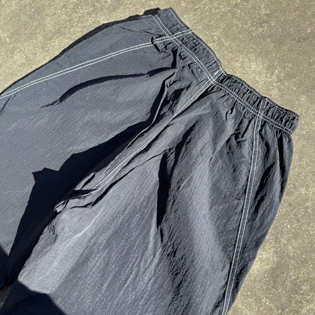 NIKE ナイキ スウッシュ ナイロンパンツ 黒 M ステッチ トラックパンツ
