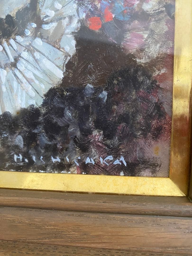 ちよりん　石阪春生　紅い花・花　女のいる風景