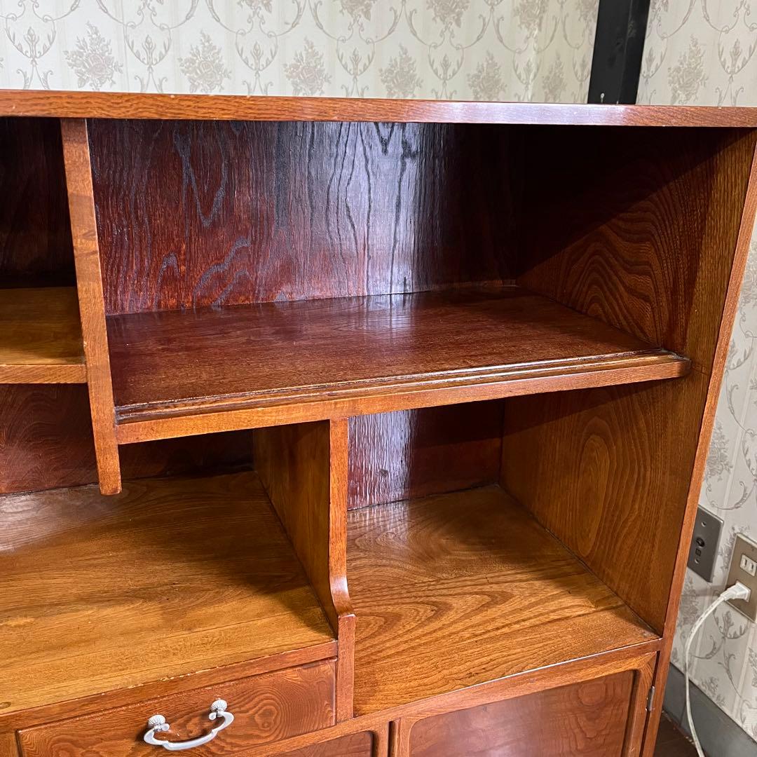 【アンティーク】木製 茶箪笥 水屋箪笥 飾り棚 キャビネット 食器棚 古民家