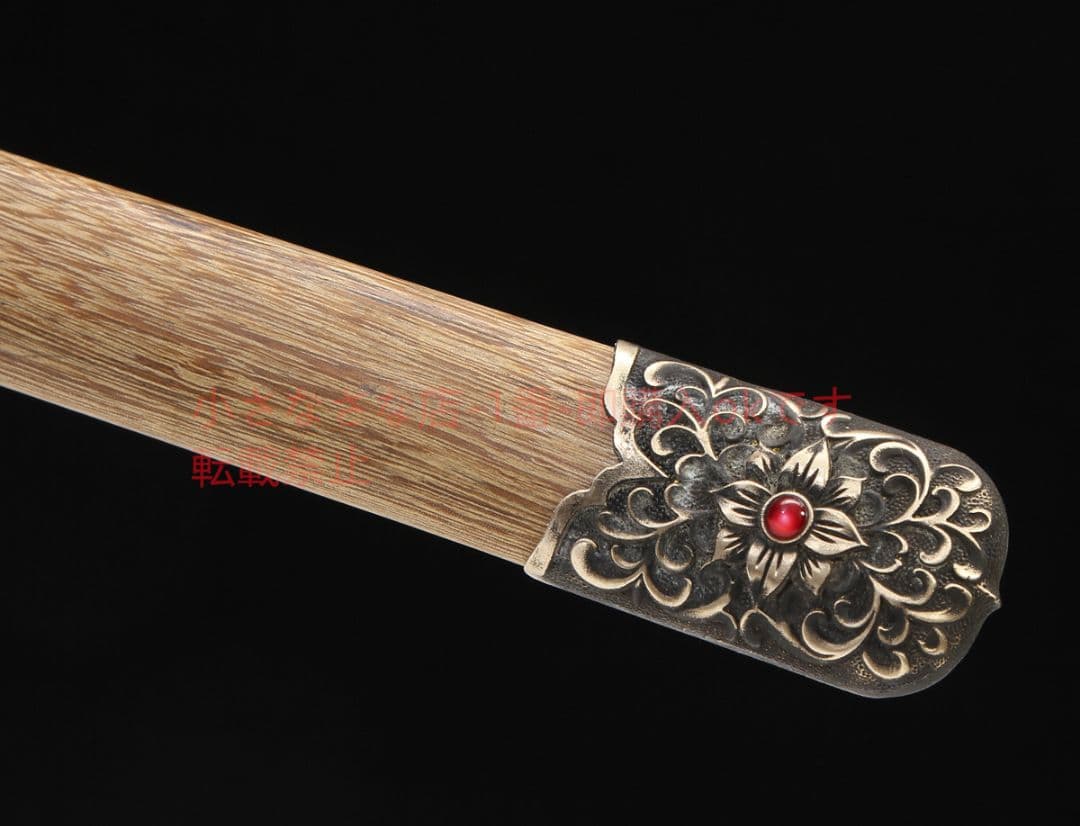 百花唐横刀銅装花梨木百錬模様鋼 古兵器 武具 刀装具 日本刀 模造刀 居合刀