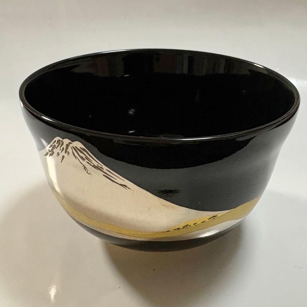 宮地英香作 英香 富士山 金富士 富士 抹茶碗 抹茶茶碗 茶道具 茶碗 黒