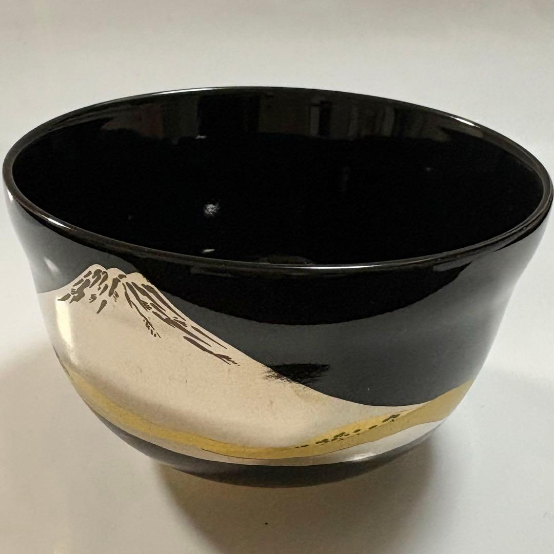 宮地英香作 英香 富士山 金富士 富士 抹茶碗 抹茶茶碗 茶道具 茶碗 黒