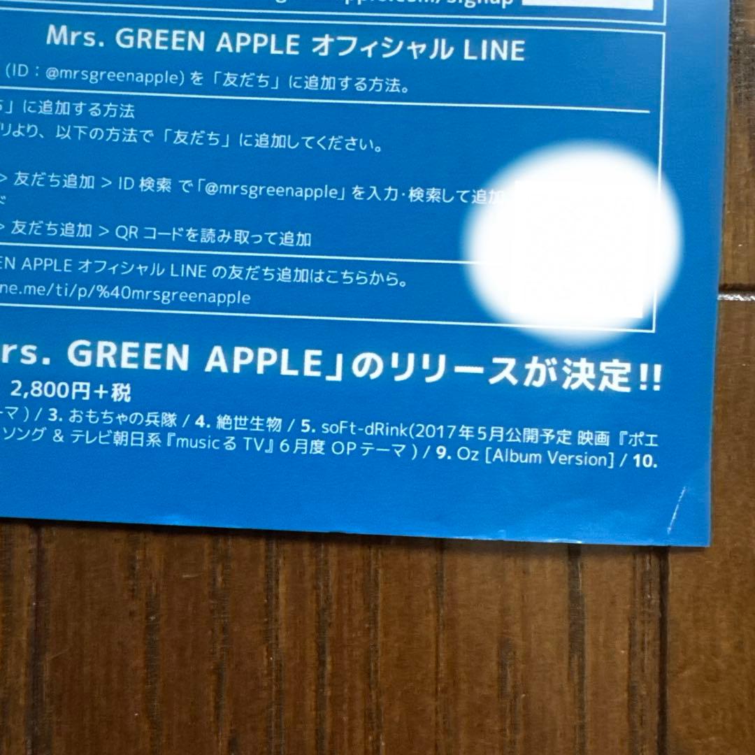 ミセス　Mrs.GREENAPPLE フライヤー　チラシ　まとめ売り　セット