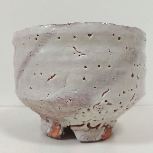 萩焼　茶碗　鬼萩窯変筆洗形　宇田川聖谷造　共箱付き