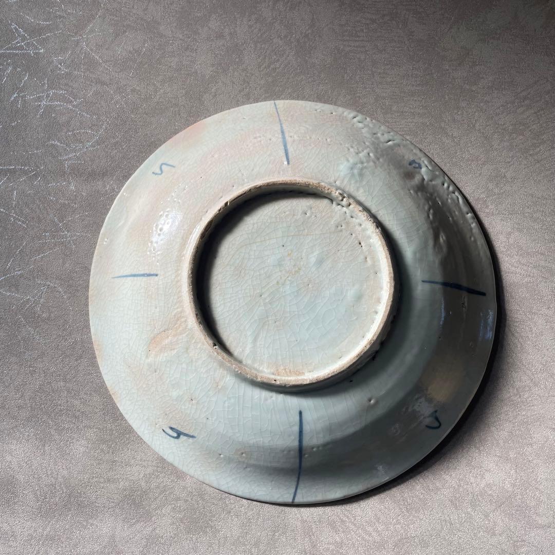 初期伊万里芙蓉手花鳥文皿七皿 江戸時代 骨董 アンティーク 肥前磁器 古伊万里