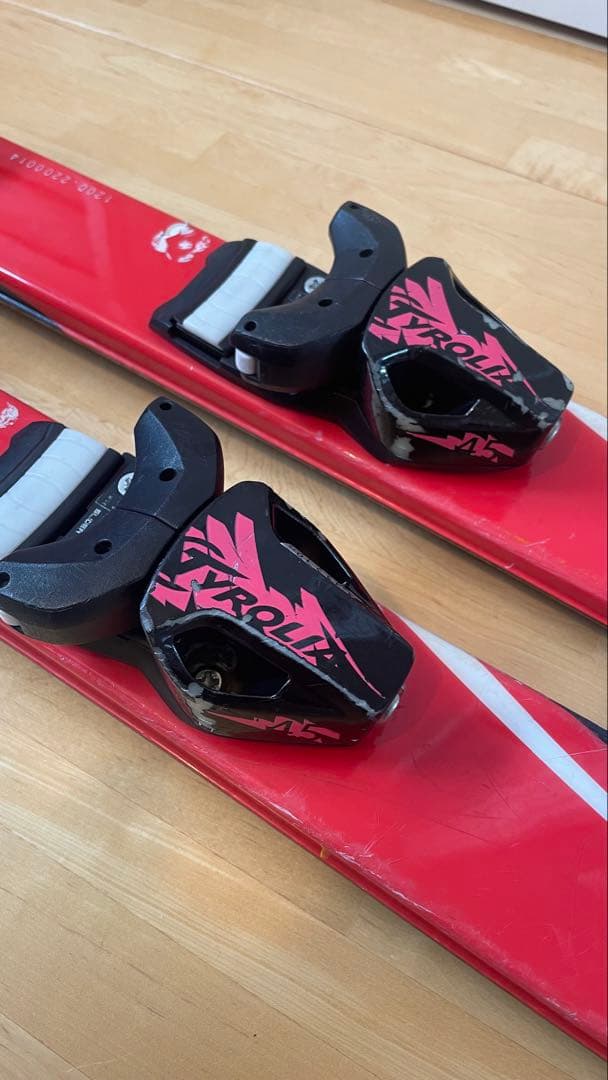 カービングスキー板120cmセットビンディングストック赤 子供キッズ ジュニア